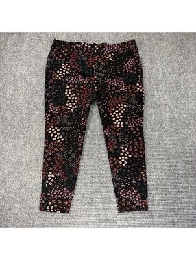 TORRID Premium Legging Size 3 Floral Flowers Black Pink Red Yellow White Orange